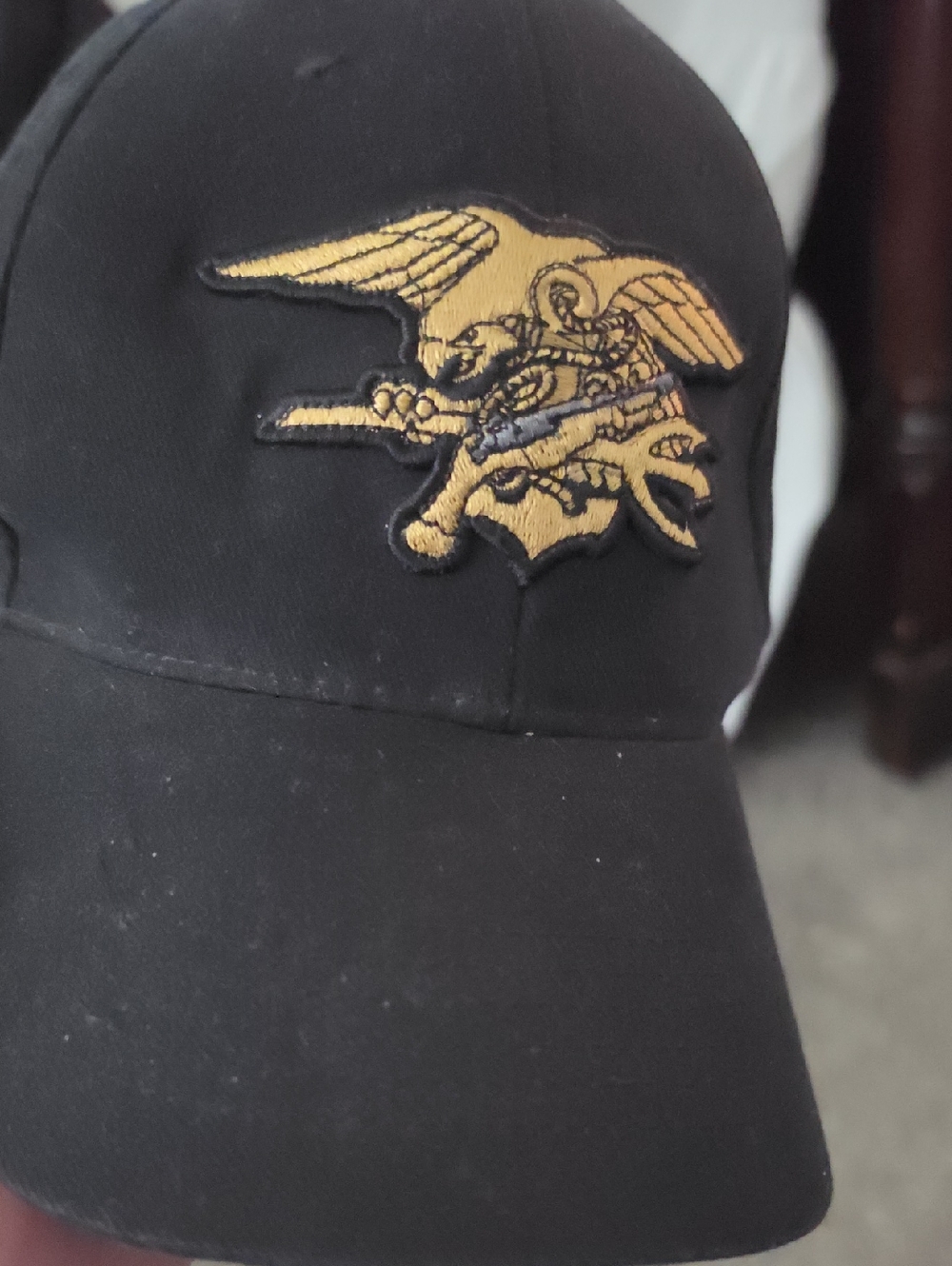 Black Baseball Cap with U.S. Navy SEAL embroidered logo